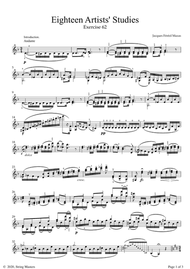 Mazas 75 Melodious & Progressive Studies Op 36, Book 3, No.62 (arr. String Masters)