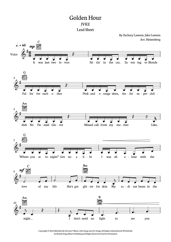 Golden Hour (arr. Heisenberg)