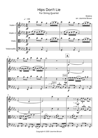 Hips Don't Lie (arr. Jasmine Brown)