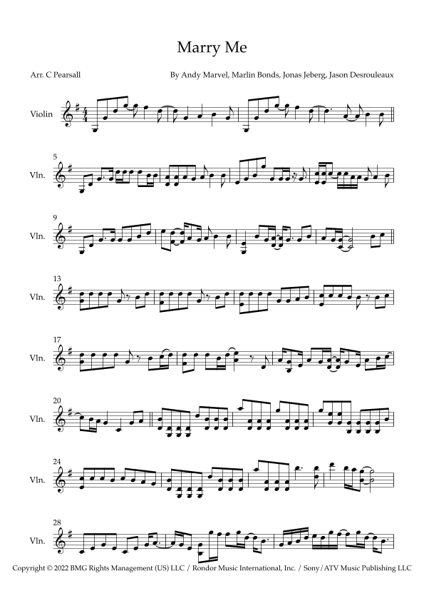 Marry Me (arr. Caroline Pearsall)