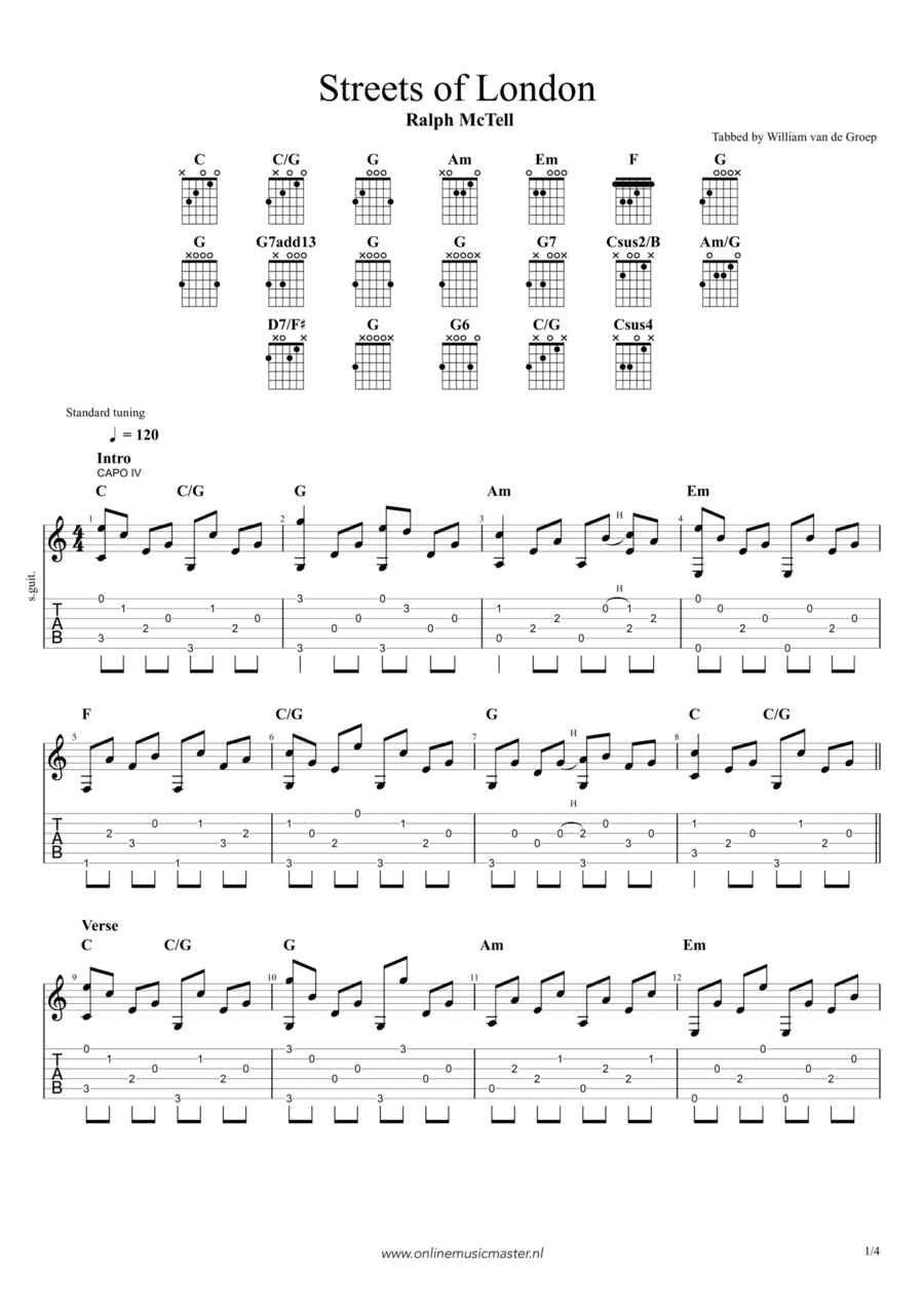 Streets Of London (arr. William van de Groep)