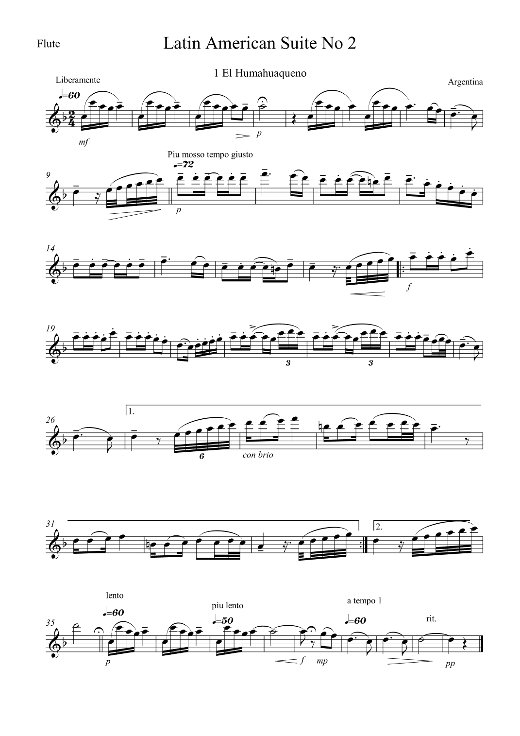 Latin American Suite No. 2 (arr. Michael James REGAN)