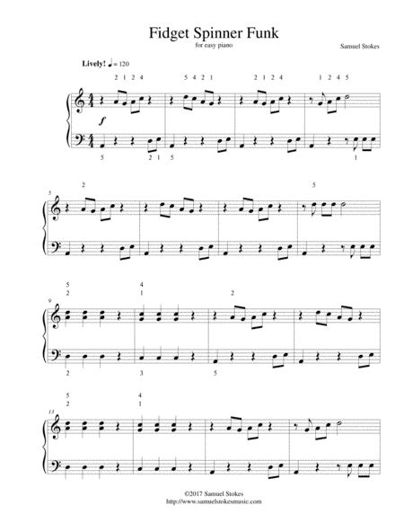 Fidget Spinner Funk - for easy piano
