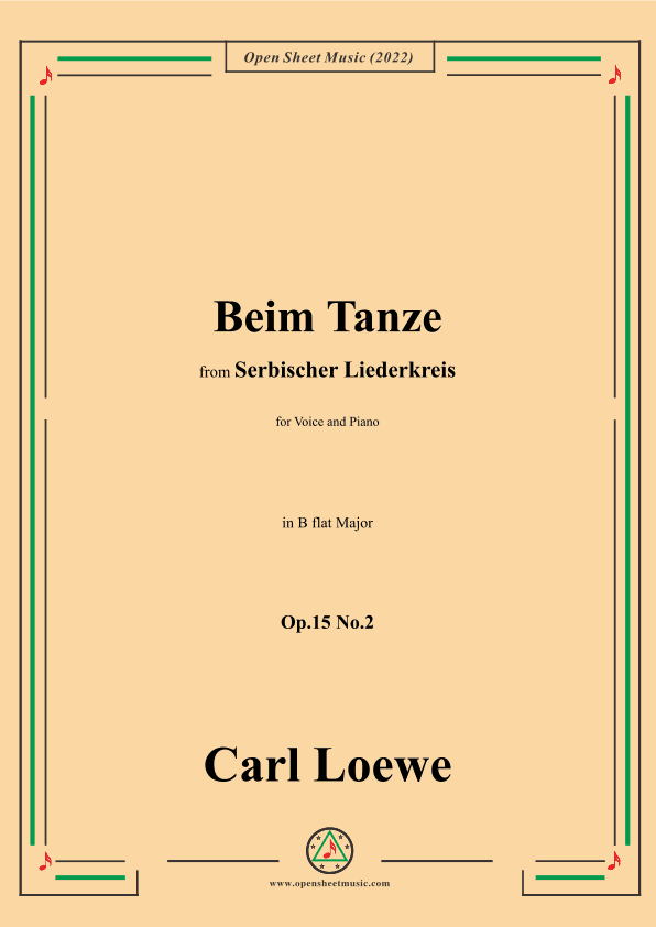 Loewe-Beim Tanze,in B flat Major,Op.15 No.2 (arr. OSM Press)