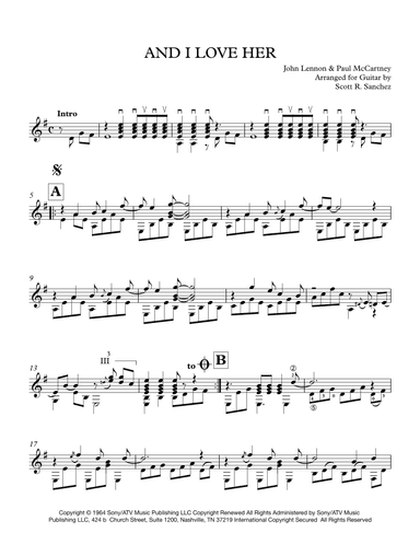 And I Love Her (arr. Scott R. Sanchez)