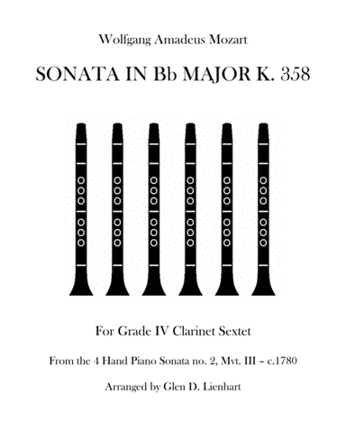 Sonata in Bb Major K 358 (arr. Glen D. Lienhart)