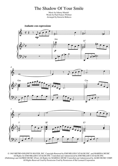 The Shadow Of Your Smile (arr. Kaiserin Rebecca)