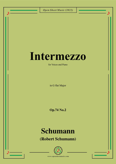 Schumann-Intermezzo,Op.74 No.2,in G flat Major (arr. OSM Press)
