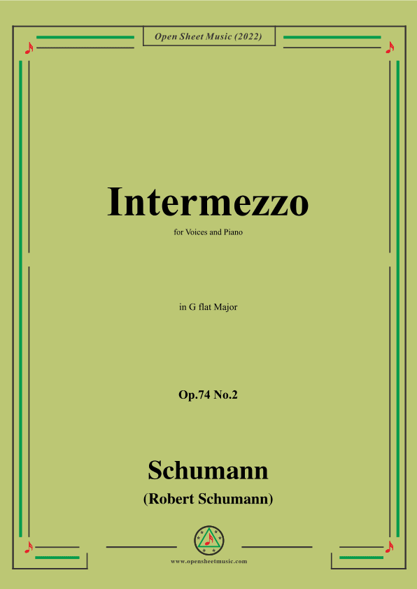 Schumann-Intermezzo,Op.74 No.2,in G flat Major (arr. OSM Press)