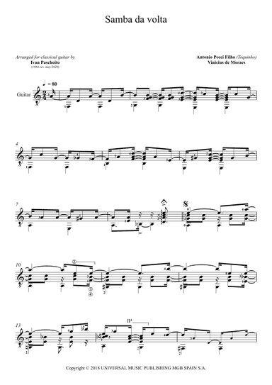 Samba Da Volta (arr. Ivan Paschoito)