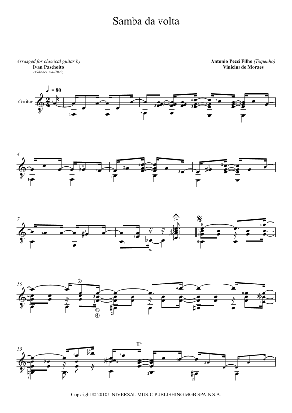 Samba Da Volta (arr. Ivan Paschoito)