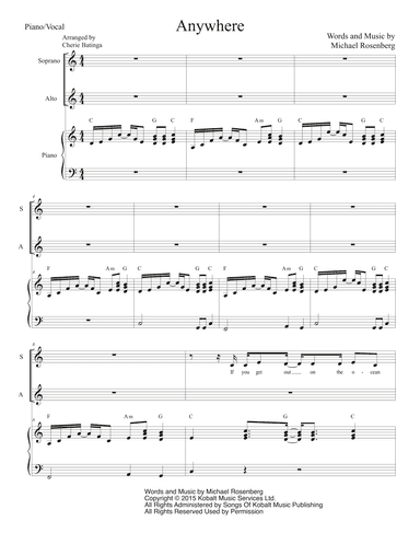 Anywhere (arr. Cherie Batinga)