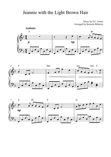 Jeannie With the Light Brown Hair (arr. Kaiserin Rebecca)