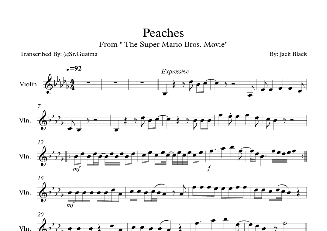 Peaches (arr. Sr. Guaima)