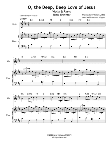 O, the Deep, Deep Love of Jesus (Violin & Piano) (arr. Carol Troutman Wiggins)