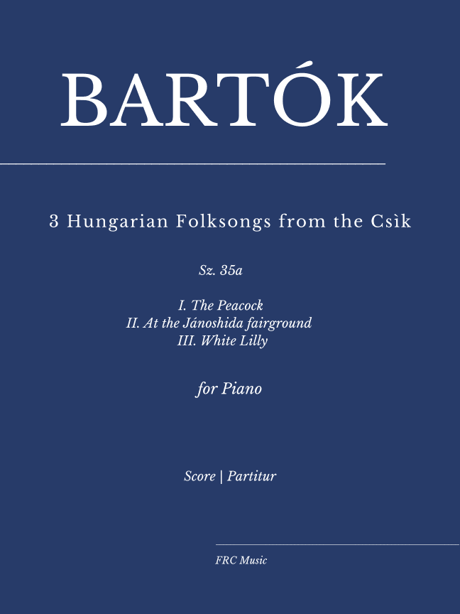Bartók: 3 Hungarian Folksongs from the Csìk, Sz. 35a - as played by Víkingur Ólafsson (arr. Flavio Regis Cunha)