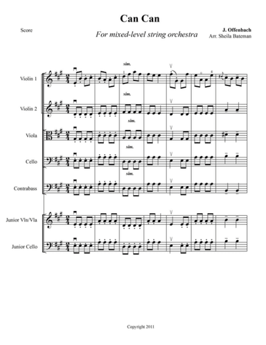 Can Can for Mixed Level String Orchestra (arr. Sheila Bateman)