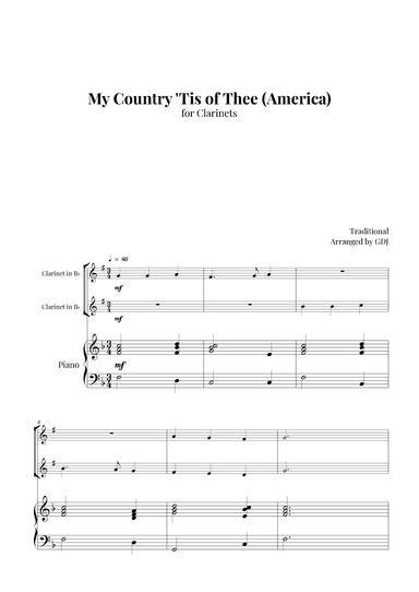My Country 'Tis of Thee (America) (arr. GDJ)