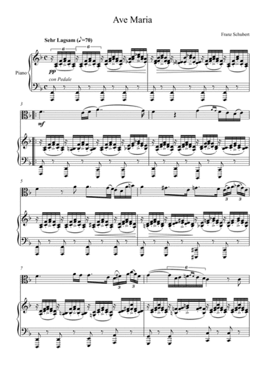 Franz Schubert - Ave Maria (Viola Solo) - F Key (arr. André Laitano)