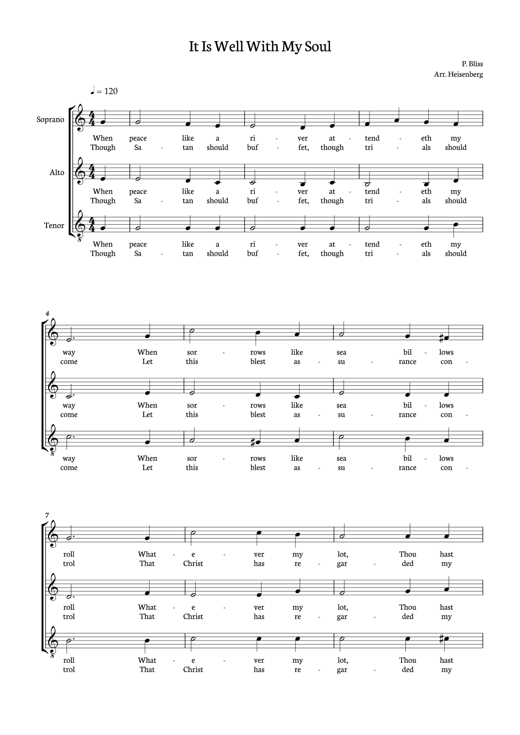 It Is Well With My Soul - SAT (arr. Heisenberg)