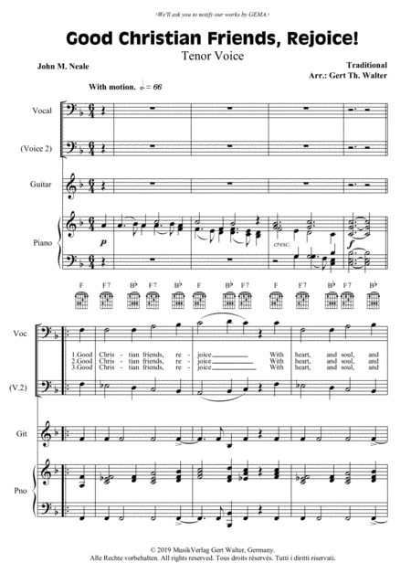 Good Christian Friends, Rejoice! (arr. Gert Th. Walter)