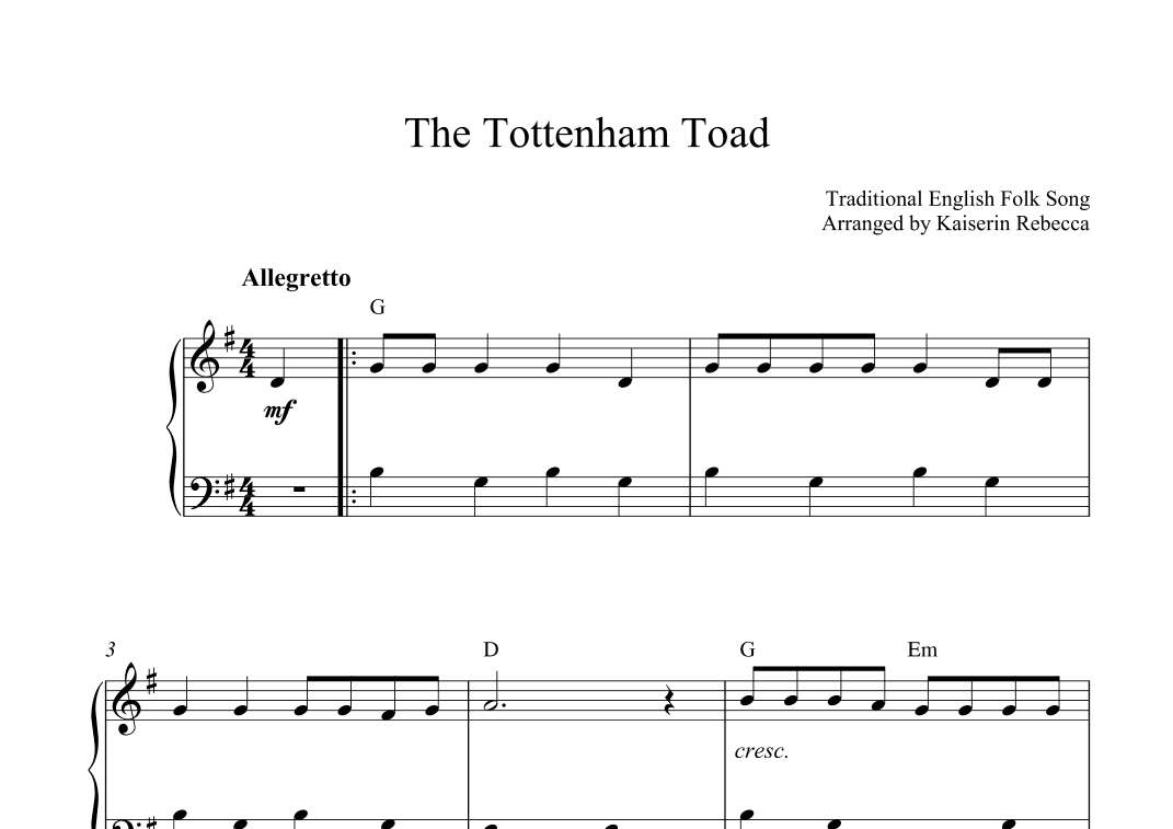 The Tottenham Toad (arr. Kaiserin Rebecca)