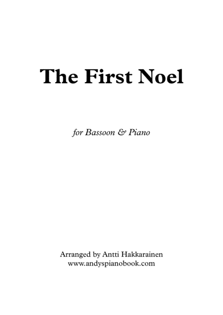 The First Noel - Bassoon & Piano (arr. Antti Hakkarainen)