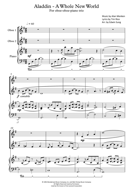A Whole New World (from 'Aladdin') (arr. Edwin Sung)