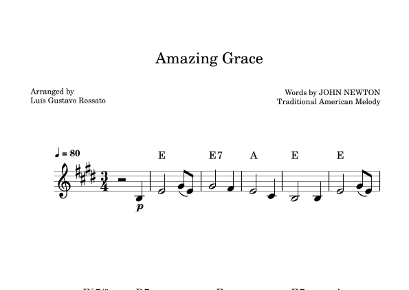 Amazing Grace (arr. Luís Gustavo Rossato)