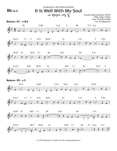 It Is Well With My Soul (Reharmonization Lead Sheet) 내 평생에 가는 길 (arr. Sejong Ryu)