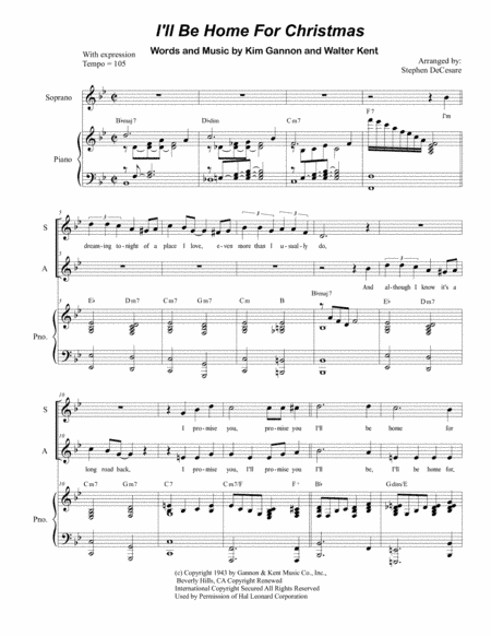 I'll Be Home For Christmas (arr. Stephen DeCesare)