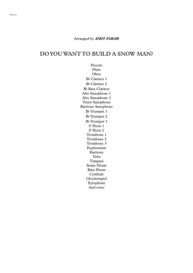 Do You Want To Build A Snowman? (arr. AMIT INBAR)