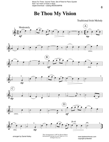 Be Thou My Vision for Piano  Quartet (arr. Last Resort Music Publishing)