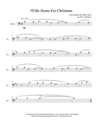 I'll Be Home For Christmas (arr. B. C. Dockery)