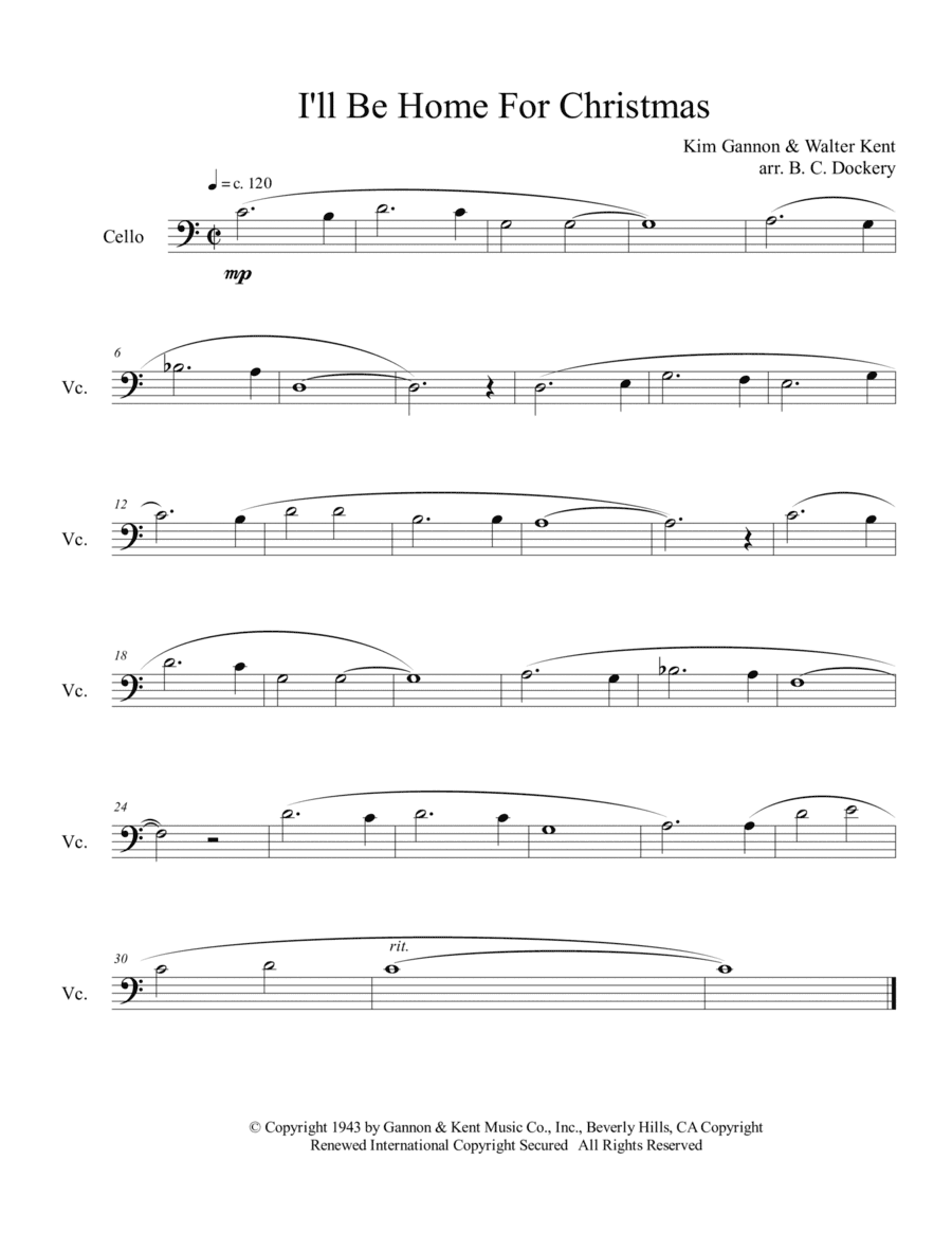 I'll Be Home For Christmas (arr. B. C. Dockery)