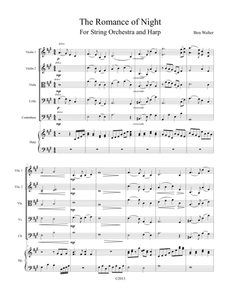The Romance of Night for String Orchestra and Harp