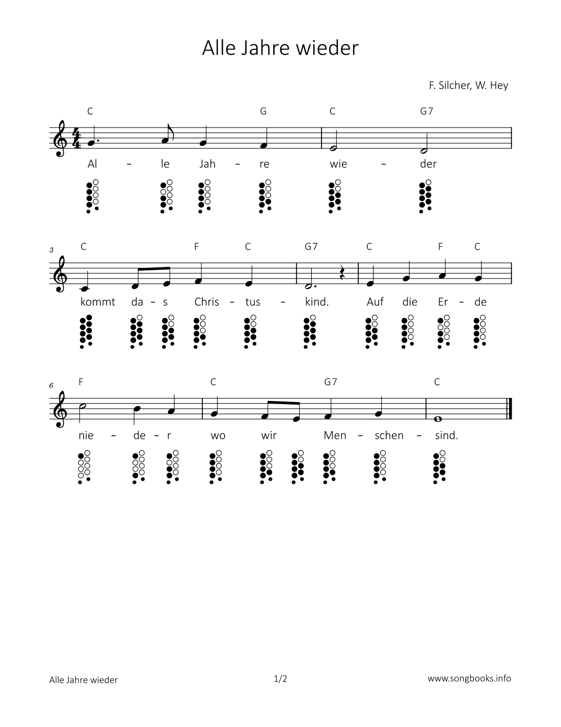 Alle Jahre wieder (arr. songbooks.info)
