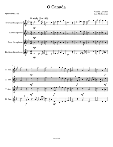 O Canada (arr. JT Detwiler)