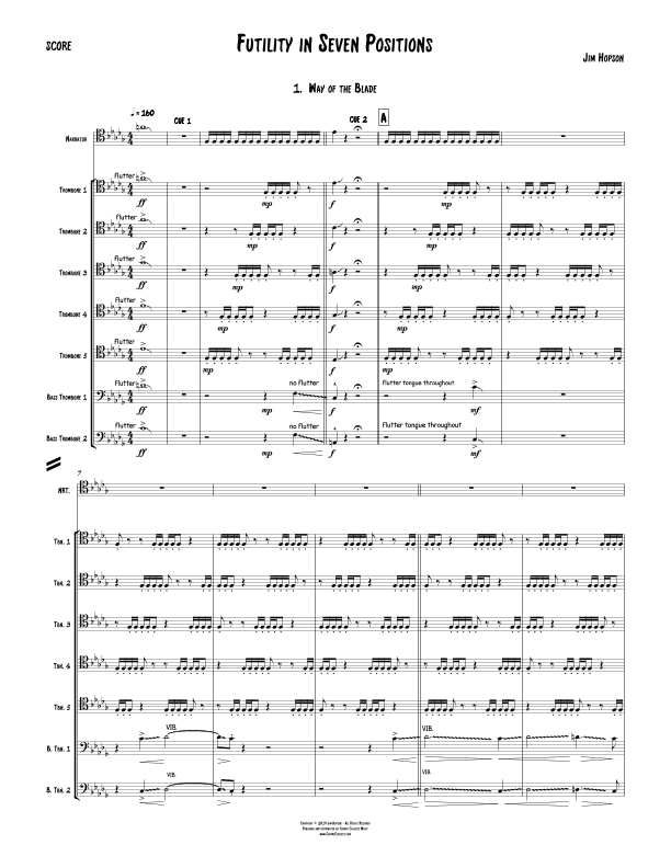 Futility In Seven Positions for Trombone Ensemble and Narrator