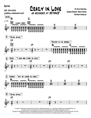 Crazy In Love (arr. Hollywood Charts)