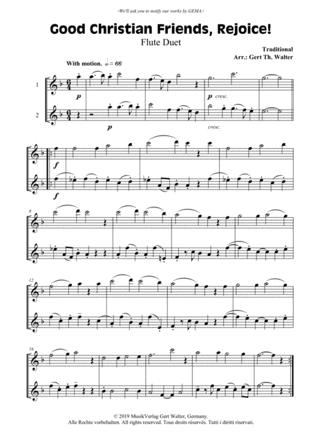 Good Christian Friends, Rejoice! (arr. Gert Th. Walter)