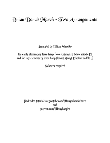 Brian Boru's March: Elementary Small Harp (arr. Tiffany Schaefer)