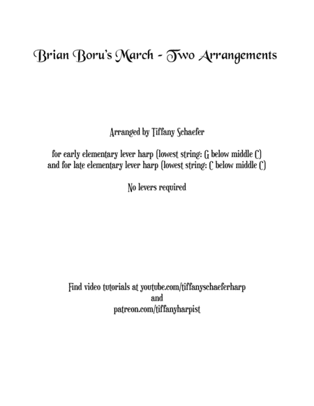 Brian Boru's March: Elementary Small Harp (arr. Tiffany Schaefer)