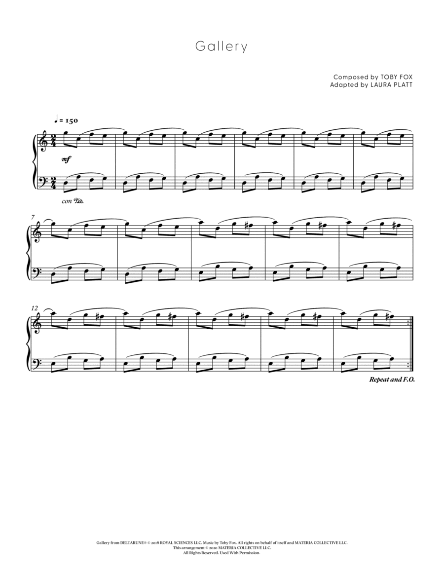 Gallery (DELTARUNE - Piano Sheet Music)