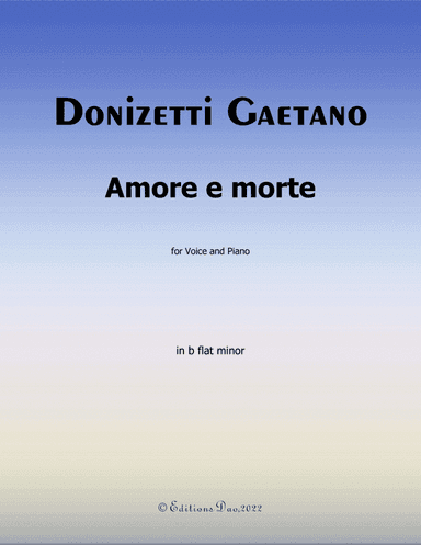 Amore e morte, by Donizetti, in b flat minor (arr. Editions Dao)