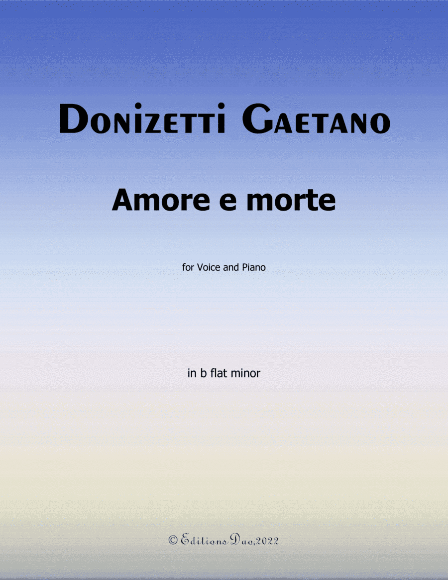 Amore e morte, by Donizetti, in b flat minor (arr. Editions Dao)