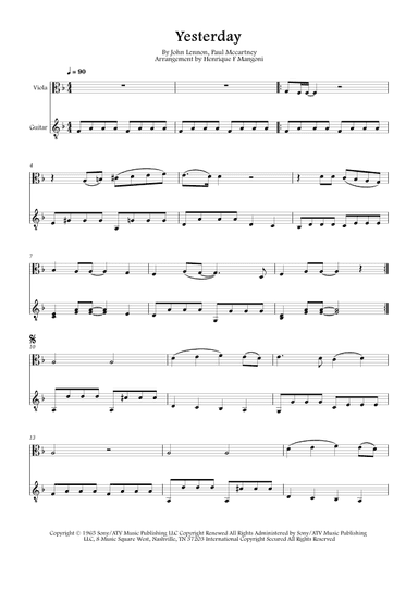 Yesterday (arr. Henrique F Mangoni)