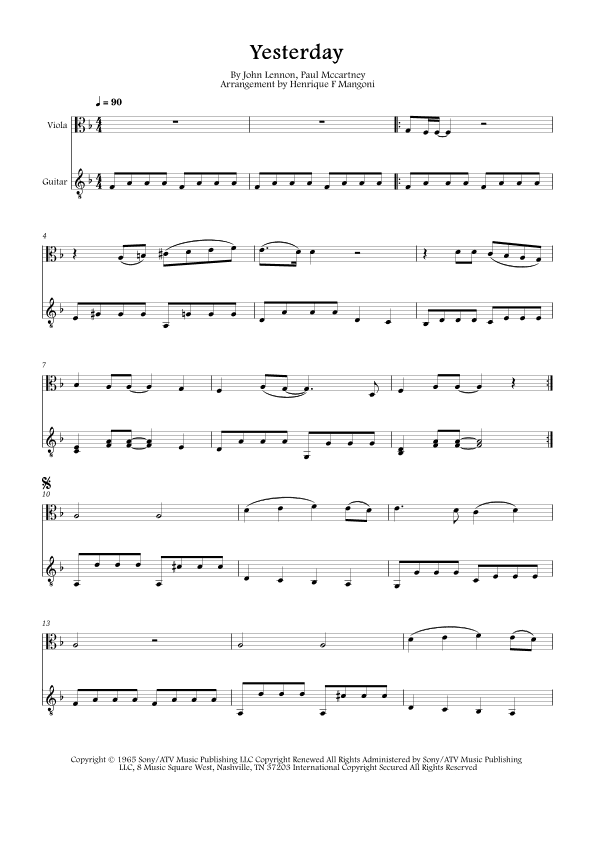 Yesterday (arr. Henrique F Mangoni)