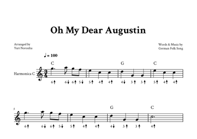 Oh My Dear Augustin - Harmonica C (with TAB) (arr. Yuri Noronha)