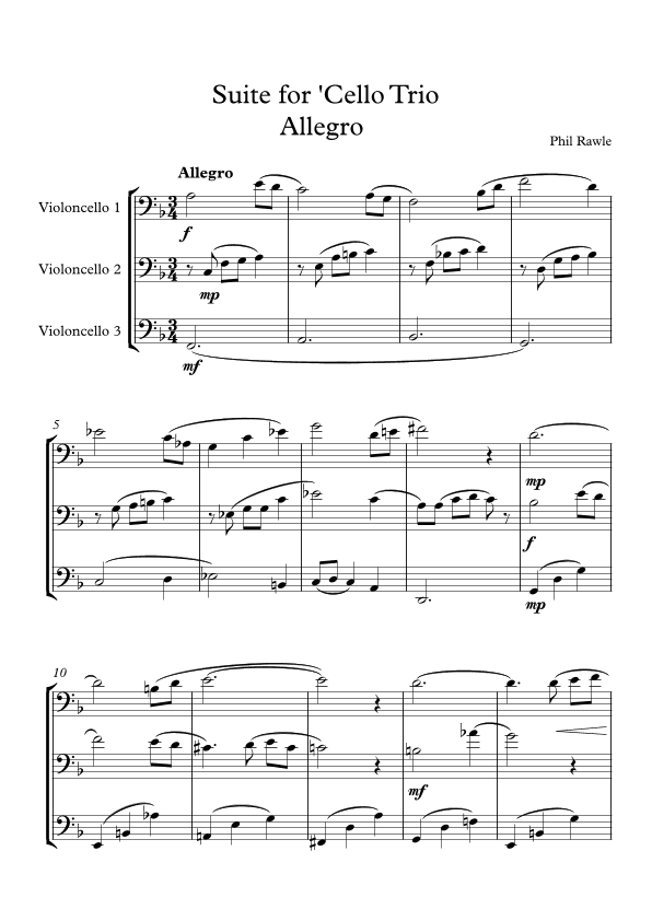 Suite for 'Cello Trio